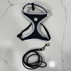Simply cat basic leash and adjustable harness set in black